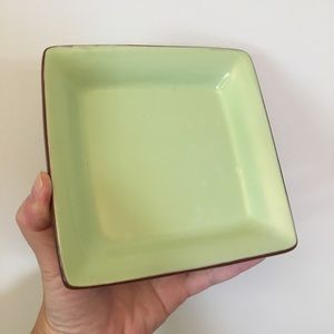 Square Light Green Ceramic Plate Candleholder